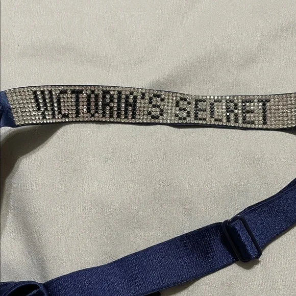 Victoria's Secret Very Sexy Push-Up Rhinestone Straps Midnight Blue Bra 36F (3D) - Picture 5 of 10